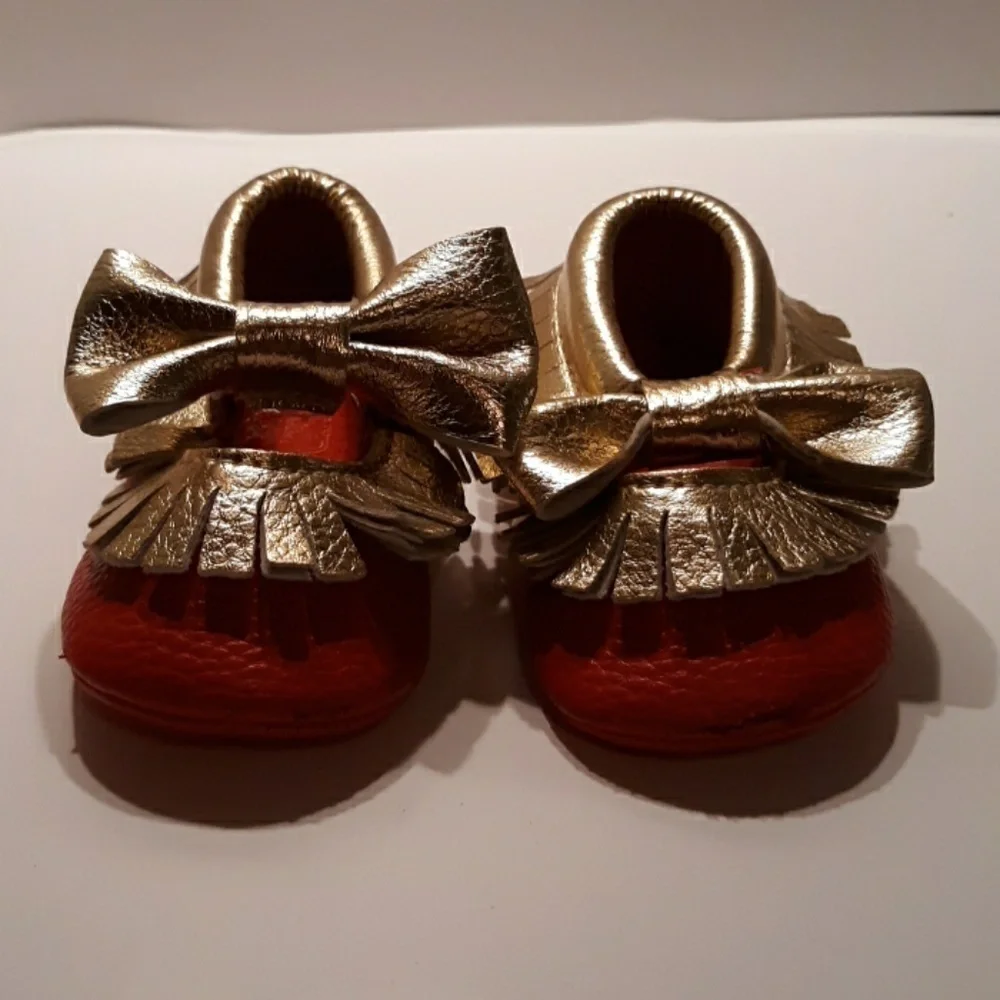 Romirus red gold moccasins size baby 1